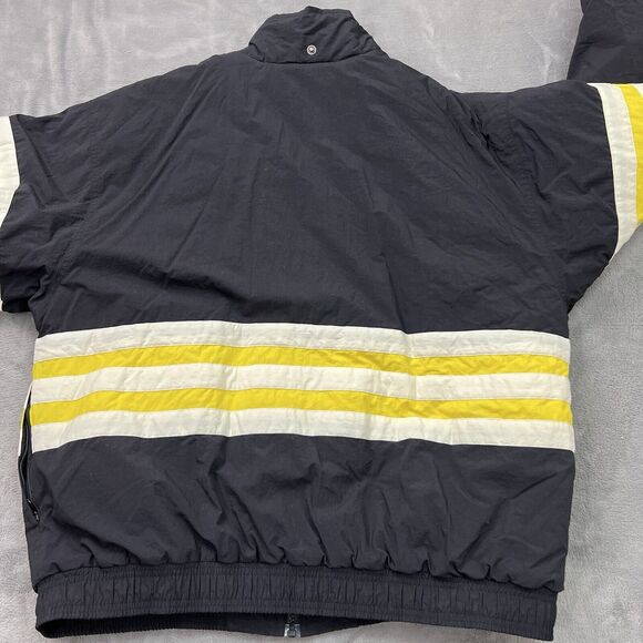 Vintage Adidas Puffer Jacket Coat Y2K Mens XL Black Logo Full Zip Quilted 90s - Picture 7 of 11